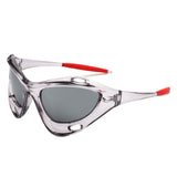 HS1241 - Geometric Wrap Around Chunky Square Sport Wholesale Sunglasses