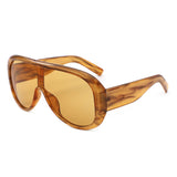 HS1435 - Oversized Wrap Aviator Style Shield Sunglasses