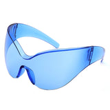HW1014 - Futuristic Oversize Shield Wrap Around Tinted Wholesale Sunglasses