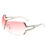 HJ3029 - Rectangle Rimless Fashion Luxury Women Oversize Wholesale Sunglasses