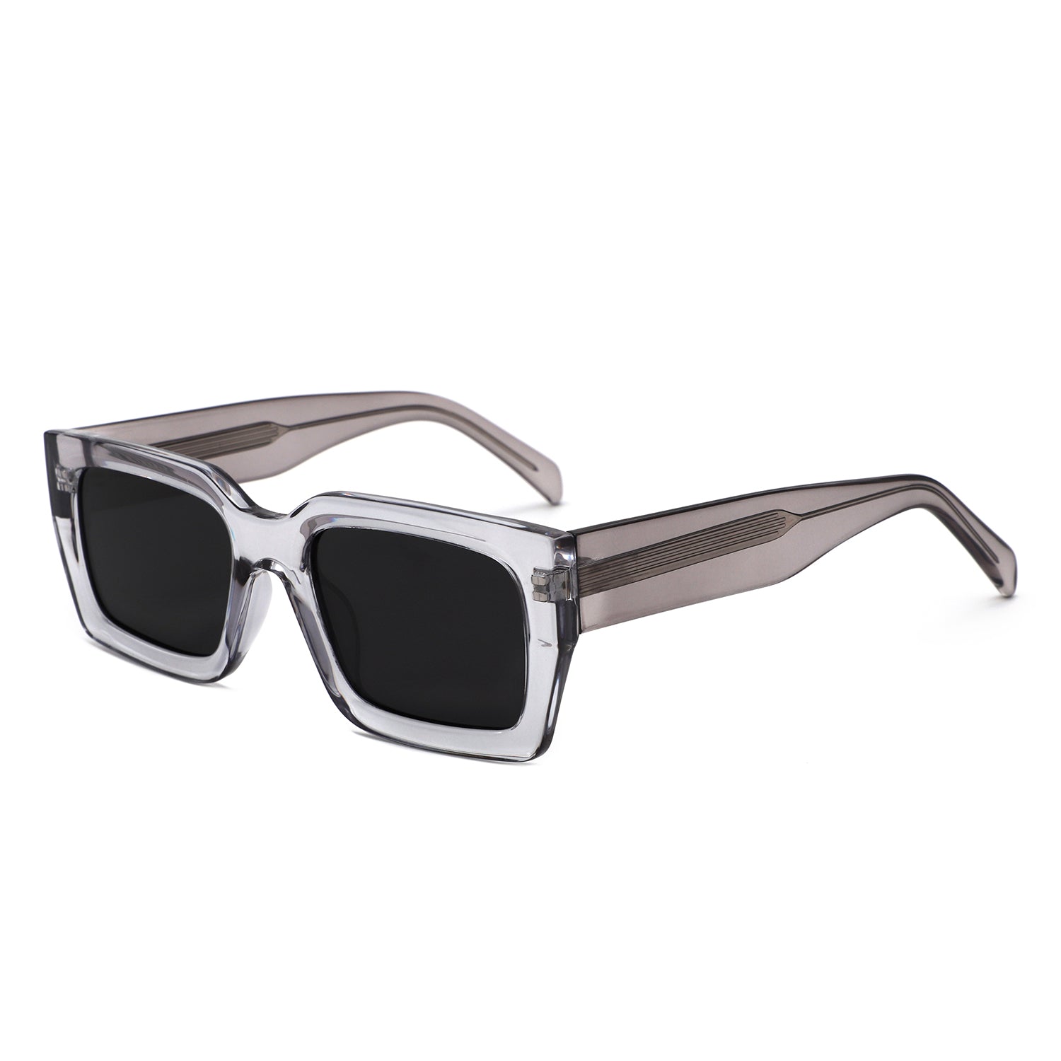 P/C011 - Chunky Rectangle Retro Sunglasses - Iris Fashion