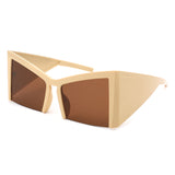 HS1286 - Geometric Square Semi-Rimless Cat Eye Oversize Fashion Wholesale Sunglasses