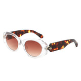 HS2186 - Women Round Chunky Sleek Oval Wholesale Sunglasses