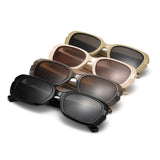 HS2220 - Chunky Retro Rectangle Geometric Fashion Wholesale Sunglasses