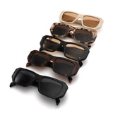 HS1428 - Geometric Bold Thick Frame Square Sunglasses