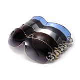 HJ2107 - Rimless Shield Crystal-Embellished Wholesale Sunglasses