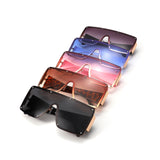 HJ2111 - Oversized Flat Top Stud Trim Shield Wholesale Sunglasses