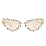 HJ2064 - Women Cat Eye Rhinestone Luxury Fashion Wholesale Sunglasses