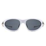 HS2169 - Rectangle Wrap Around Fashion Irregular Oval Wholesale Sunglasses