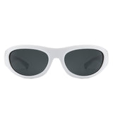 HS1260 - Rectangle Wrap Around Oval Sports Wholesale Sunglasses