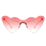 HJ2106 - Rimless Heart-Shaped Gradient Gold-Temple Wholesale Sunglasses