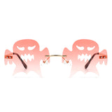 HW2037 - Rimless Color Pop Ghost Shape Party Wholesale Sunglasses