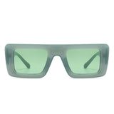 HS1280 - Square Retro Flat Top Thick Frame Two-Tone Wholesale Sunglasses