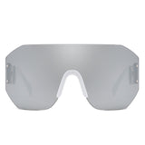 HW2065 - Rimless Oversize Retro Chunky Square Wholesale Sunglasses