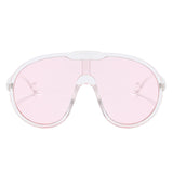 HS2171-1 - Oversize Fashion Curved Lens Aviator Wholesale Sunglasses