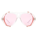 HS2243 - Oversize Retro Aviator Keyhole Color-Tint Wholesale Sunglasses