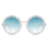 HJ2086 - Round Fashion Pearl Luxury Wavy Frame Women Wholesale Sunglasses