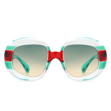 HS1278 - Oversize Geometric Oval Fashion Women Round Wholesale Sunglasses