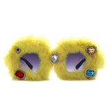 HS2127 - Women Oversize Fuzzy Luxury Party Fashion Fur Square Wholesale Sunglasses