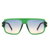 HS1372 - Square Oversize Sleek Tinted Retro Wholesale Sunglasses