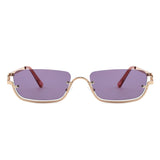 HJ2098 - Rectangle Retro Semi-Rimless Modern Tinted Wholesale Sunglasses