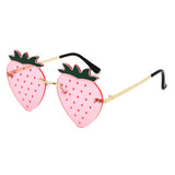 HW2063 - Summer Party Novelty Colored Wholesale Strawberry Sunglasses