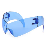 HS2170 - Rimless Modern Oversize Color Pop Curved Wholesale Sunglasses