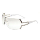 HJ3029 - Rectangle Rimless Fashion Luxury Women Oversize Wholesale Sunglasses