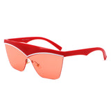 S2143 - Semi-Rimless Fashion Flat Top Square Wholesale Sunglasses