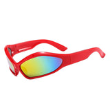 HS1344 - Futuristic Sleek Wraparound Bold Fashion Y2K Wholesale Sunglasses