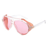 HS2243 - Oversize Retro Aviator Keyhole Color-Tint Wholesale Sunglasses
