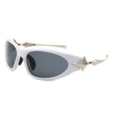 HS2169 - Rectangle Wrap Around Fashion Irregular Oval Wholesale Sunglasses