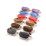 HJ2098 - Rectangle Retro Semi-Rimless Modern Tinted Wholesale Sunglasses