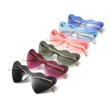 HJ2106 - Rimless Heart-Shaped Gradient Gold-Temple Wholesale Sunglasses
