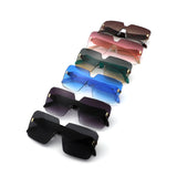 HS2198 - Oversize Rimless Fashion Shield Square Wholesale Sunglasses