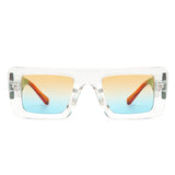 HS1280 - Square Retro Flat Top Thick Frame Two-Tone Wholesale Sunglasses