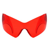 HS2170 - Rimless Modern Oversize Color Pop Curved Wholesale Sunglasses