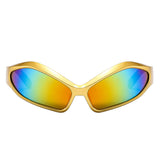 HS1344 - Futuristic Sleek Wraparound Bold Fashion Y2K Wholesale Sunglasses