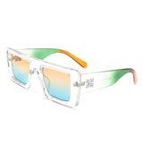 HS1280 - Square Retro Flat Top Thick Frame Two-Tone Wholesale Sunglasses