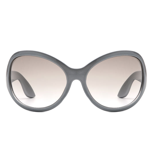 HS1242 - Oversize Fashion Curved Large Women Round Wholesale Sunglasses