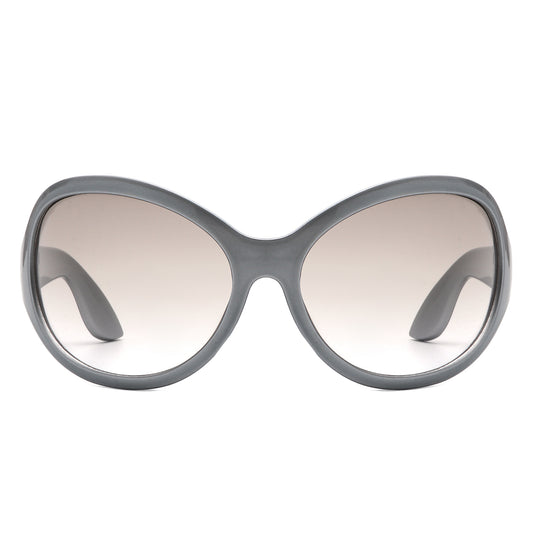 HS1242 - Oversize Fashion Curved Large Women Round Wholesale Sunglasses