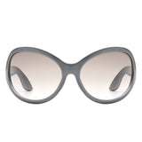 HS1242 - Oversize Fashion Curved Large Women Round Wholesale Sunglasses