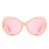 HS1242 - Oversize Fashion Curved Large Women Round Wholesale Sunglasses