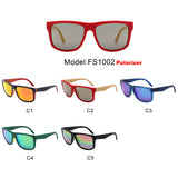 FS1002 - Polarized Vibrant Colorblock Square Wholesale Sunglasses