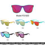 FS1003 - Rectangle Bold Sporty Mirrored Wholesale Sunglasses
