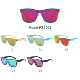FS1003 - Rectangle Bold Sporty Mirrored Wholesale Sunglasses