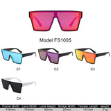FS1005 - Oversize Bold Flat Top Shield Mirrored Wholesale Sunglasses