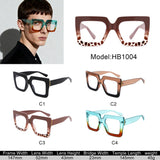 HB1004 - Oversized Square Blue Light Blocking Glasses - Iris Fashion