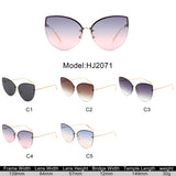 HJ2071 - Women Cat Eye Rimless Chic Fashion Wholesale Sunglasses