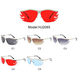 HJ2085 - Rimless Modern Tinted Lens Square Wholesale Sunglasses